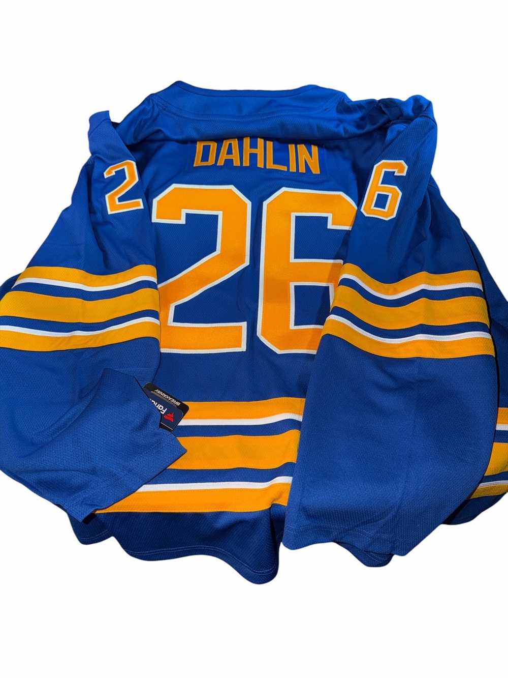 BNWT Buffalo Sabres Rasmus Dahlin Captain Jersey Fanatics Breakaway 4XL - Picture 2 of 2